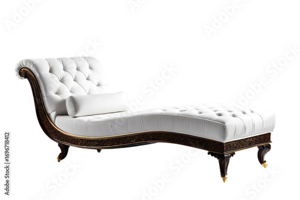Fototapeta A high quality photograph of a single white couch sofa isolated on a transparant or white background