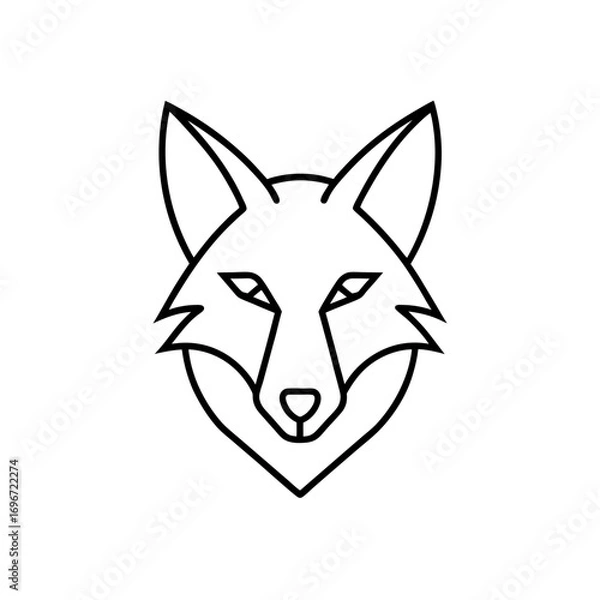 Obraz Fox head outline symmetrical illustration