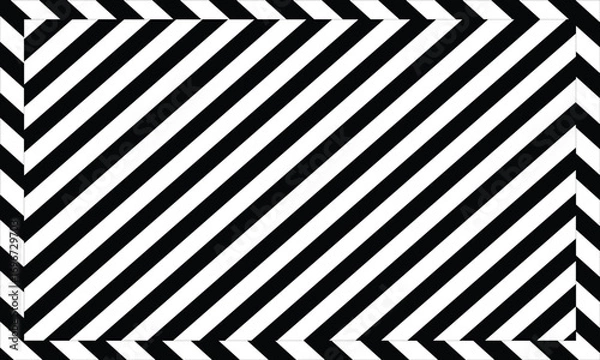 Fototapeta Seamless vector illustration of an abstract black and white striped pattern, a geometric design perfect for racing flags, floor tiles, or a checkered backdrop and illution.