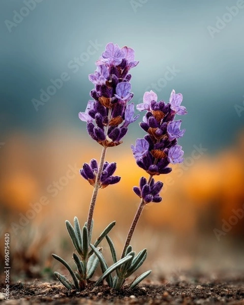 Fototapeta Lavender flowers in macro view with soft background for beauty wellness and aromatherapy use