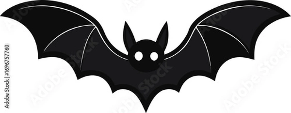 Obraz black bat wings spooky on transparent background