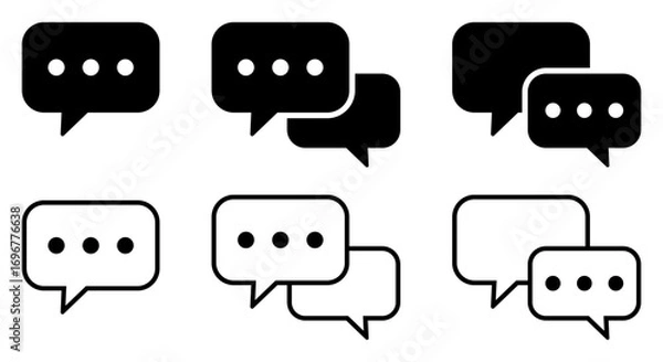 Fototapeta Chat and talk icons set. Speech bubbles icons collection.