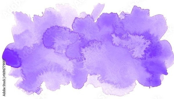 Fototapeta Aesthetic Light Purple Watercolour Stain on White Background, Subtle Textures
