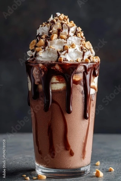 Obraz Delicious Chocolate Peanut Butter Milkshake.