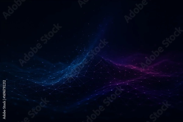 Obraz Abstract Networked Particles and Light Waves background