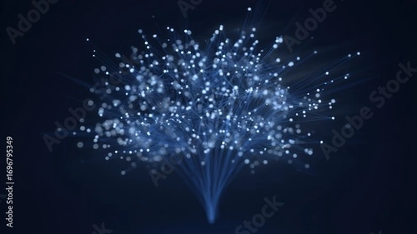 Fototapeta Intricate neural network web with glowing nodes. AI image