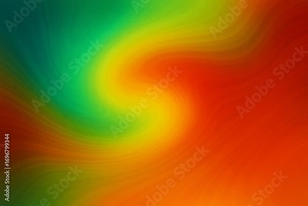 Obraz Swirling Gradient of Teal Yellow and Red abstract background