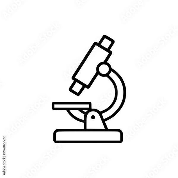 Fototapeta Microscope vector illustration for science, research, biology, and laboratory
