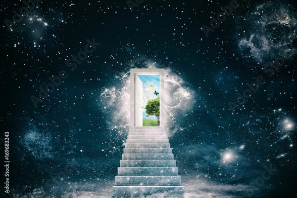 Obraz Nowe zielone światy za drzwiami