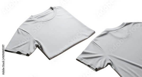 Fototapeta Two White Blank TShirts Mockup for Design Printing or Branding Concepts