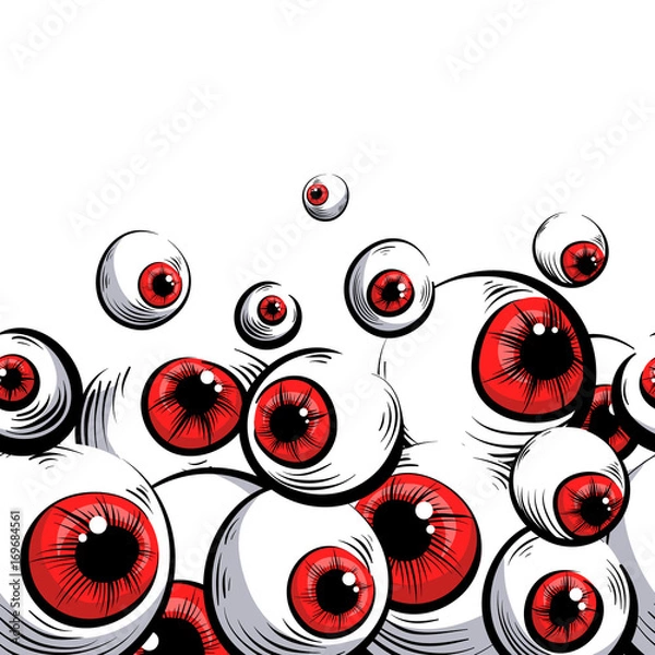 Fototapeta Red eyes. Seamless pattern.