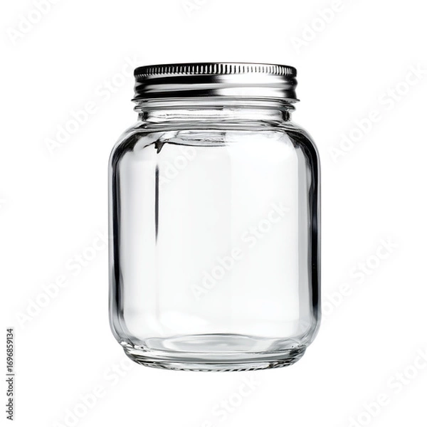 Obraz Sleek glass pickle jar with high gloss reflection ideal for food packaging and storage