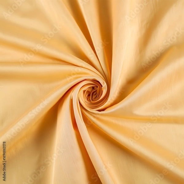 Obraz Swirled golden fabric texture background with smooth and shiny appearance detail 90char