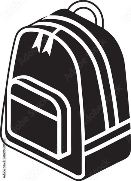 Obraz Simple Black Backpack Vector Illustration Icon