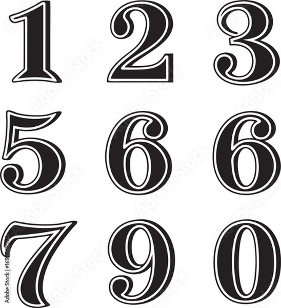 Obraz Vintage Number Set Collection