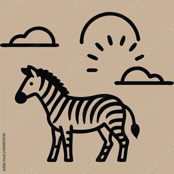 Fototapeta Beautiful shallow focus shot of a zebra in the wild