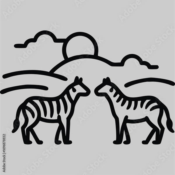 Fototapeta Beautiful shallow focus shot of a zebra in the wild