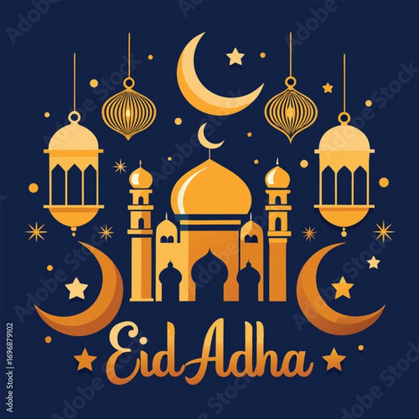Fototapeta Eid al adha mubarak template vector