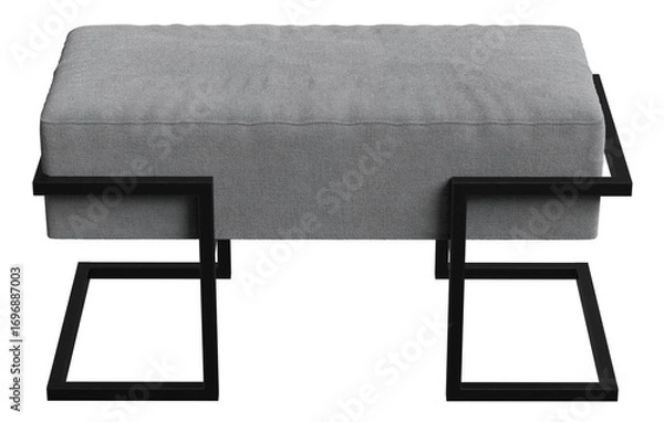 Fototapeta Stylish upholstered bench with an architectural metal frame and minimalist design. Perfect for modern interiors, loft spaces, and contemporary home decor concepts.
