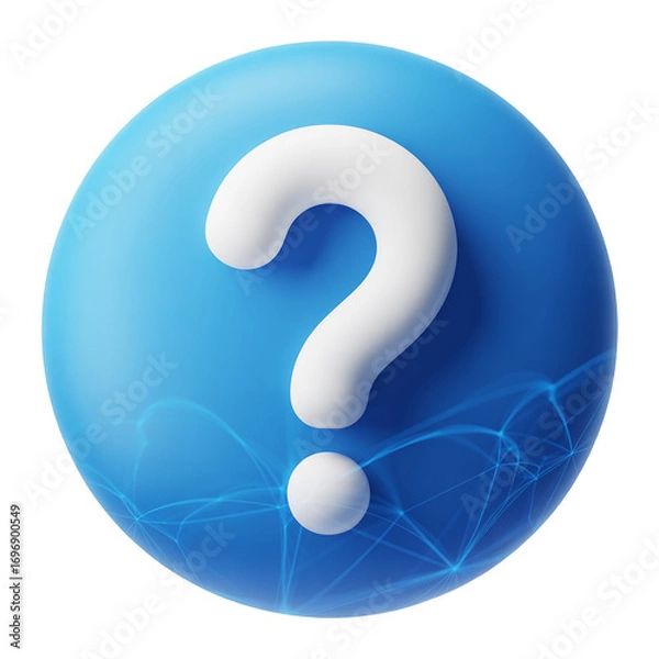 Obraz question mark icon 3d render icon 