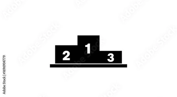 Fototapeta Silhouette podium icon with numbers for achievement and competition themes