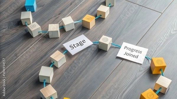 Fototapeta Visual Representation of Stages and Progress in Project Management