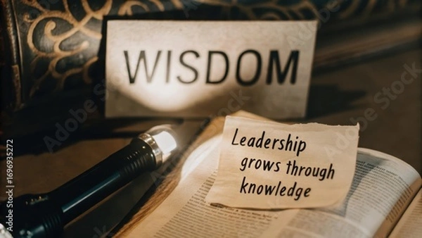 Fototapeta Wisdom Concept on Leadership Growth Through Knowledge and Learning