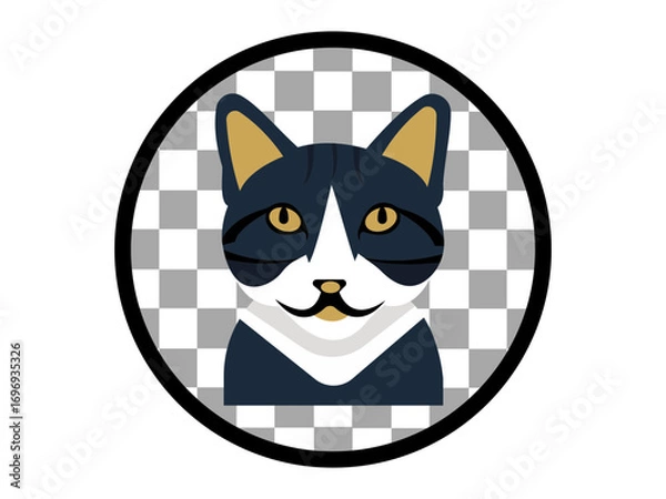 Obraz Cute cat illustration vector. cat line icon and Logo design.