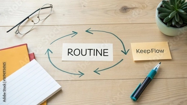 Fototapeta Workflow and Productivity Tools for Daily Routine Improvement