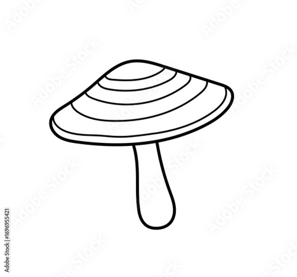 Fototapeta Mushroom. Forest plant. Witch craft cartoon element. Simple icon. Outline contour vector isolated illustration.
