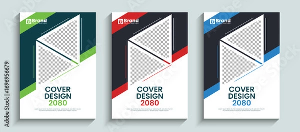 Fototapeta Abstract and modern business brochure or book cover design template in A4 size. Modern concept for annual report, catalog, flyer or booklet, poster, Leaflet, magazine layout.