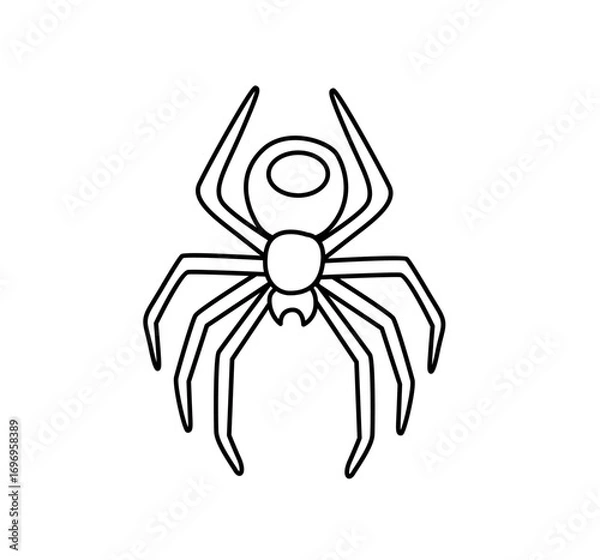 Fototapeta Spider. Simple icon. Outline contour vector isolated illustration.