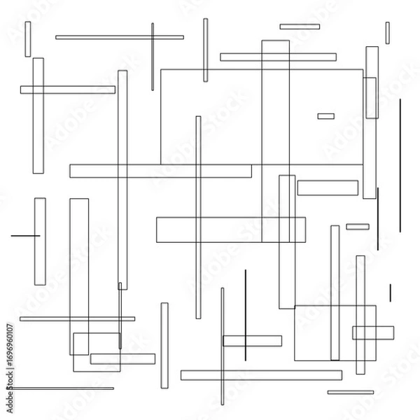 Fototapeta Abstract geometric line art pattern illustration