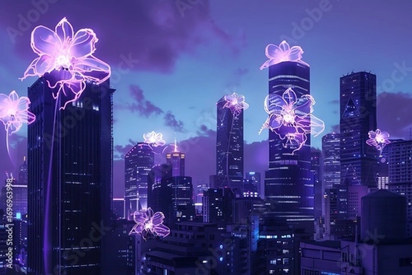 Fototapeta hong kong skyline at night