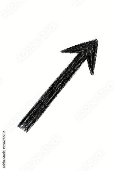 Fototapeta Hand drawn arrow pointing up isolated on white background