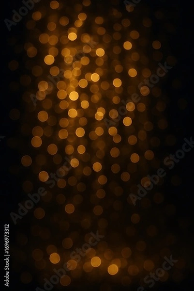 Fototapeta Abstract blurred golden bokeh light on dark background