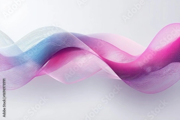 Fototapeta Abstract flowing waves in soft pastel colors creating a serene and modern background effect