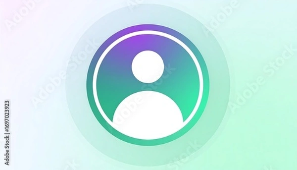 Obraz Abstract profile icon on a blurred gradient background