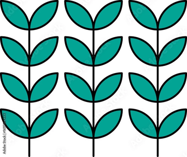 Obraz seamless pattern with green leaves