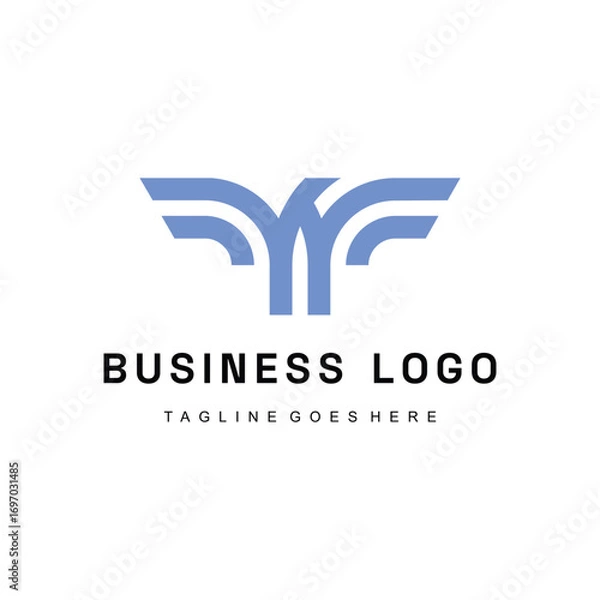 Obraz Geometric bird logo with spread wings
