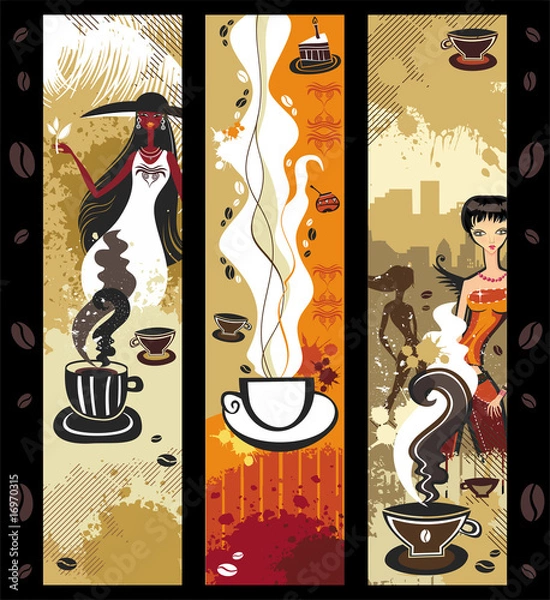 Obraz Coffee girls banners.