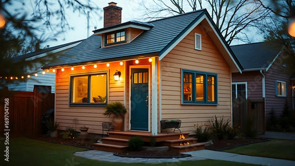 Fototapeta ADU is a small separate dwelling unit on the same property Concept Accessory Dwelling Unit (ADU) Hou