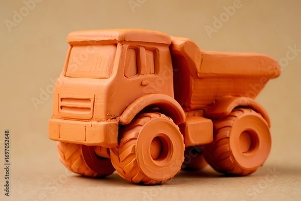 Obraz Handmade Clay Dump Truck A Rustic and Charming Toy Vehicle