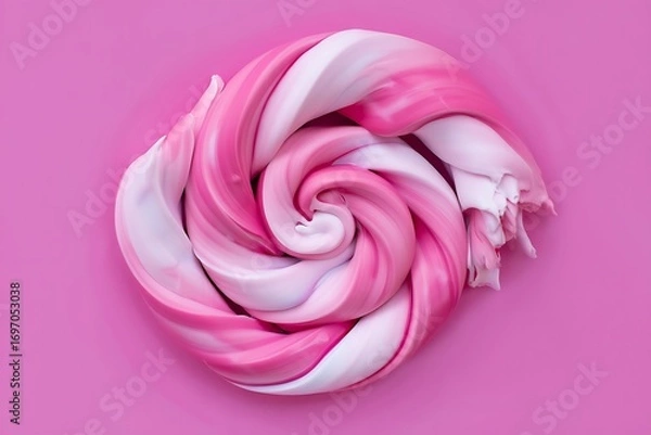 Obraz Swirling Pink and White Creamy Texture on a Matching Pink Background