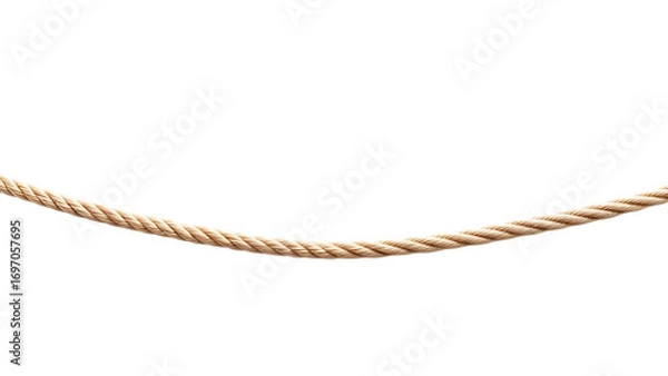 Fototapeta Long string rope white background simplicity isolated on white background