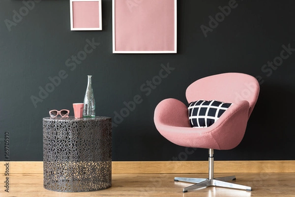 Fototapeta Pink cup on coffee table
