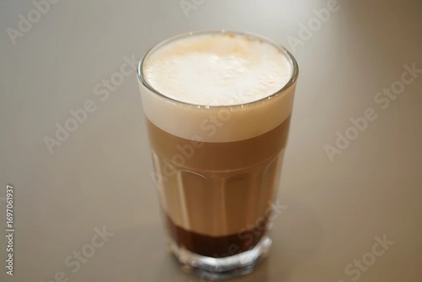 Obraz Latte in a Glass with Frothy Top layered