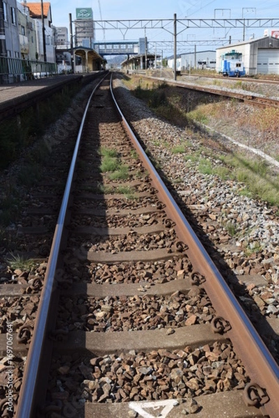 Fototapeta 鉄道線路 羽越本線