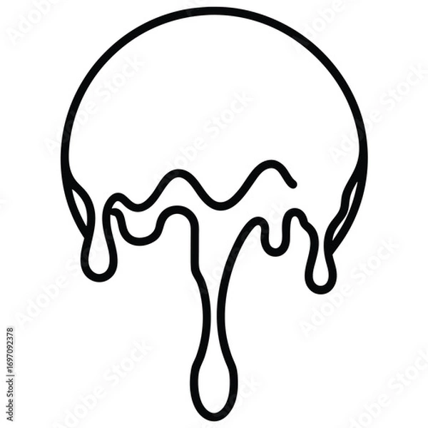Fototapeta Dripping Circle Outline Icon Symbol liquid fluid