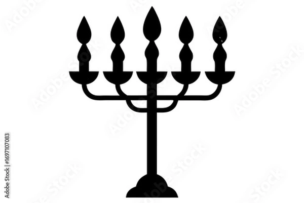 Obraz Five-Candle Candelabra Icon – Symbol of Light, Celebration, and Religious Tradition